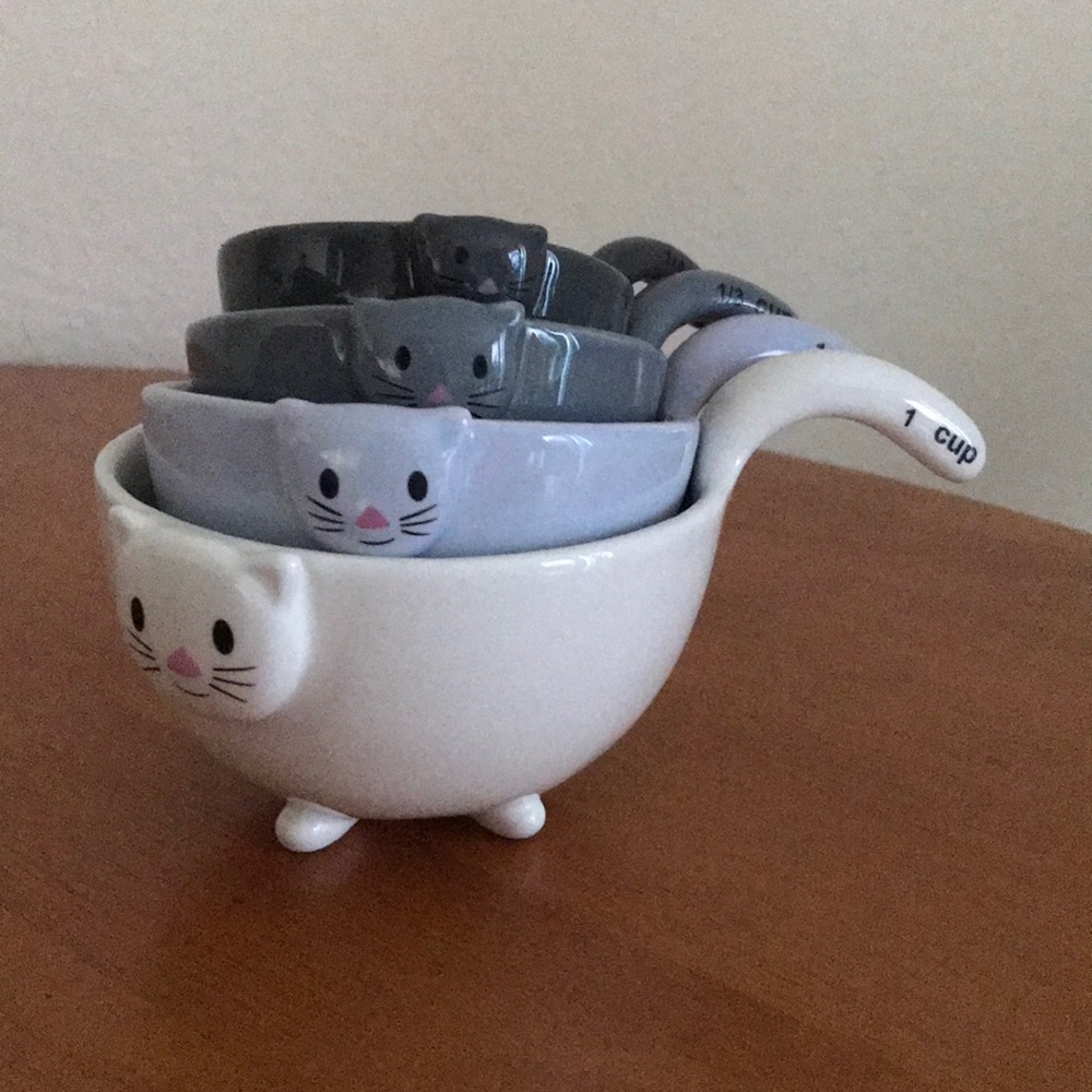 Cat Measuring Cups 1/4, 1/3, 1/2, 1 Cup Set Of 4